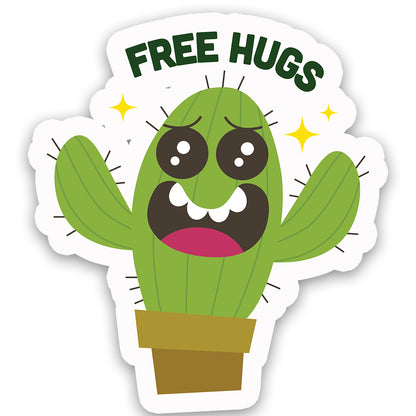 Free Hugs Cactus Sticker