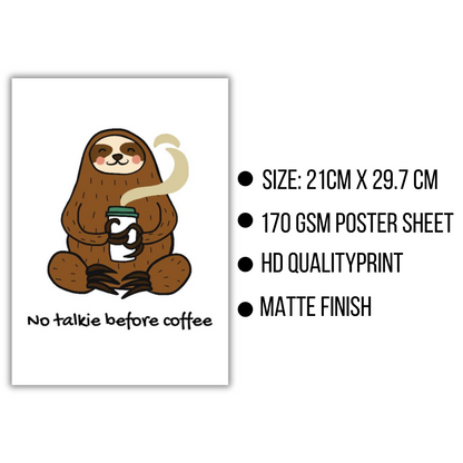 No Talkie Before Coffee Poster